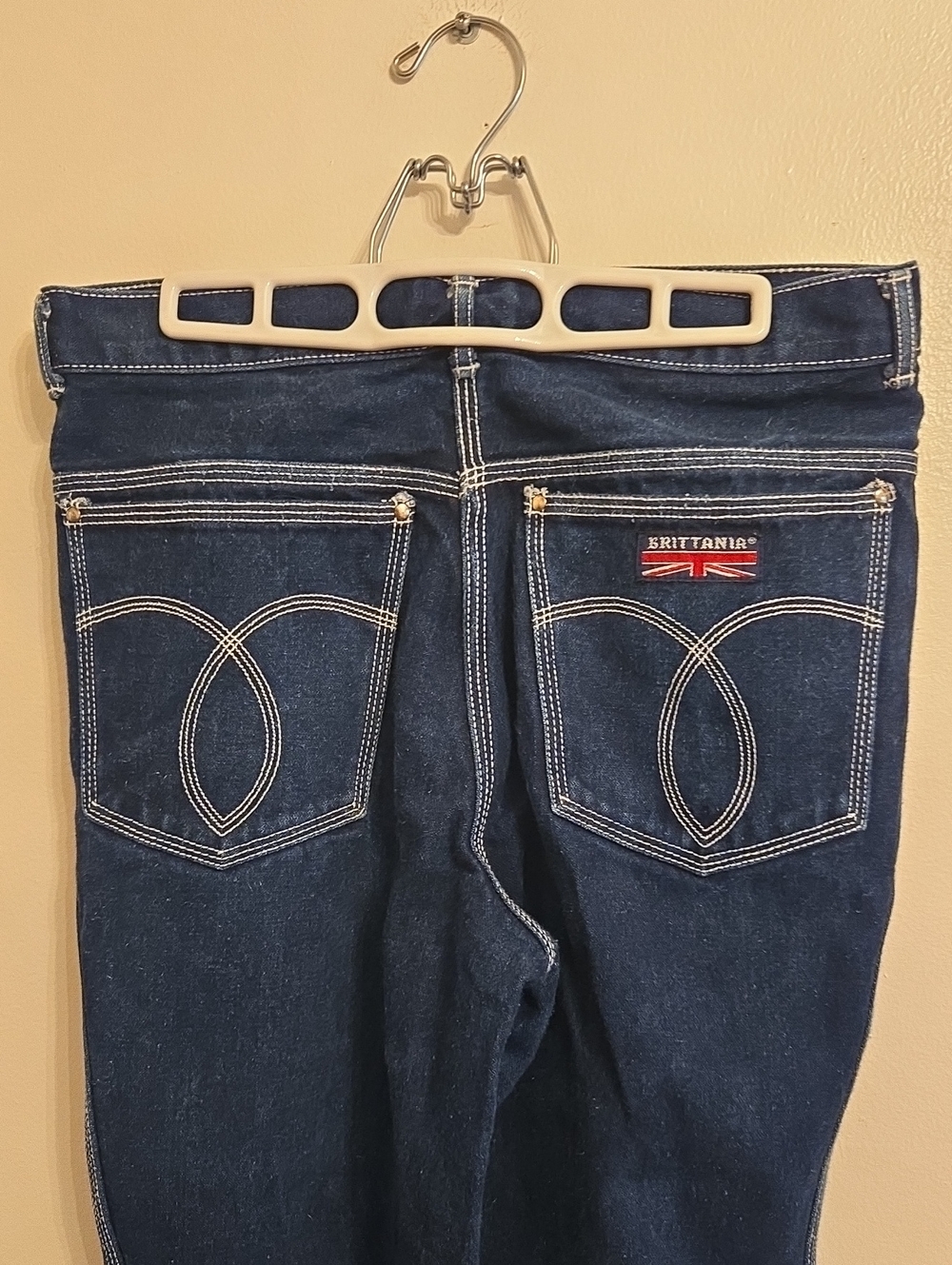 Brittania Vintage 70s 80s High Rise Jeans Dark Wash Straight Leg Sz 13 Jr